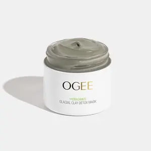 Ogee Glacial Clay Detox Mask - Vegan Soothing Gentle Skin Repair Formula Infused with Aloe & Rose for Clarifying Congested Skin