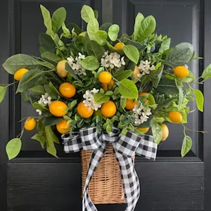 17.7-inch Lemon Citrus Wreaths, Front door wreath ,Artificial wreath,Graduation,Wedding Party, Front Door Hanger,Wreath Decorative,Christmas,Halloween,Thanksgiving decorations