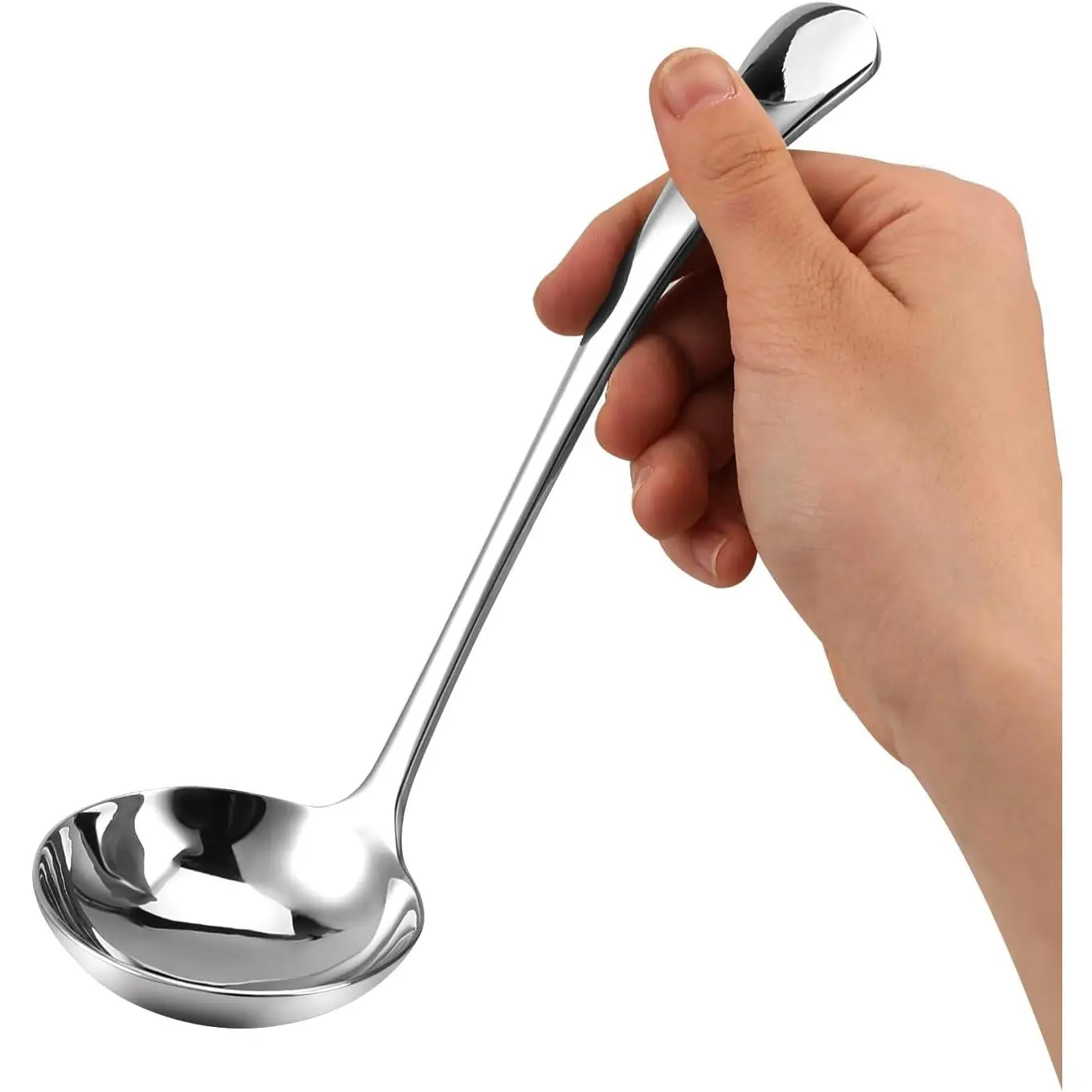 7.9inch Silver Small Gravy Spoon Small Soup Spoon Gravy Spoon 18/10 Stainless Steel Sauce Spoon for Scooping Sauce or Gravy