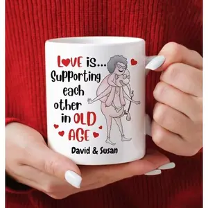 Funny Old Couple Mug, Personalized Mug Valentine Gift For Couple Husband Wife