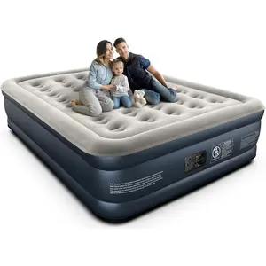 Queen Air Mattress with Built in Pump, 18 Raised Comfort Blow up Mattress, Upgraded Four Chamber Airbed, Inflatable Mattress for Guests and Home, colchon inflable, Air Bed, 650 lbs Max