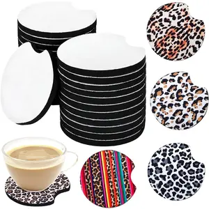 40PCS Sublimation Blank Car Coasters, 2.75in/5mm Circular Opening for Thermal Sublimation Heat Transfer DIY Crafts Painting