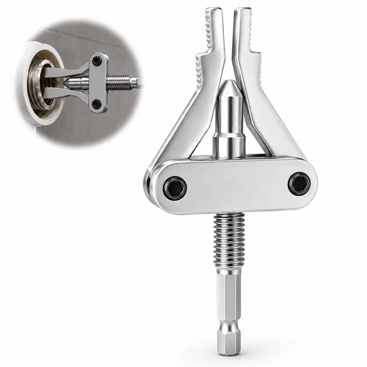 Broken Pipe Thread Extractor – 1/2", 3/4" & 1" Internal Fitting Remover, Drill-Powered Nipple Removal Tool for PVC, PPR, MPP  & Plastic Pipe Repair