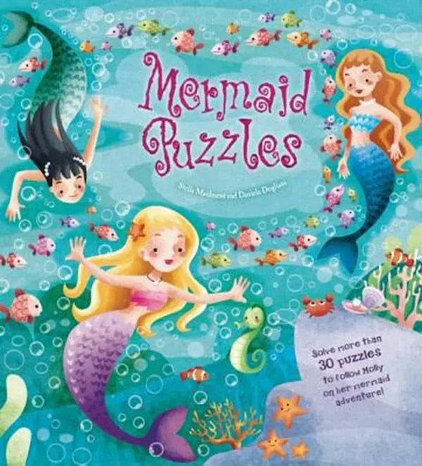Used Mermaid Puzzle Book - Stella Maidment Hardcover, Underwater Theme, Memory & Skills Building, Search & Find Educational Office/School Supply with Unicorns, Knights, Astronauts