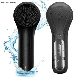 Facia Cleansing Brush, Silicone Face Scrubber with Heat and Vibration 5 Speeds, Rechargeable Electric Face Cleaning Brush for Men & Women, Personal Face Massage Tool for Face and Body, Facial Cleansing Instrument, Facial Cleansing Tools