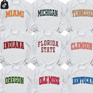 [Sale off 50%] Vintage College Crewneck Sweatshirt – Ash Grey, Custom University Team, Game Day Outfit, Retro Varsity Style, Menswear & Womenswear MQZ