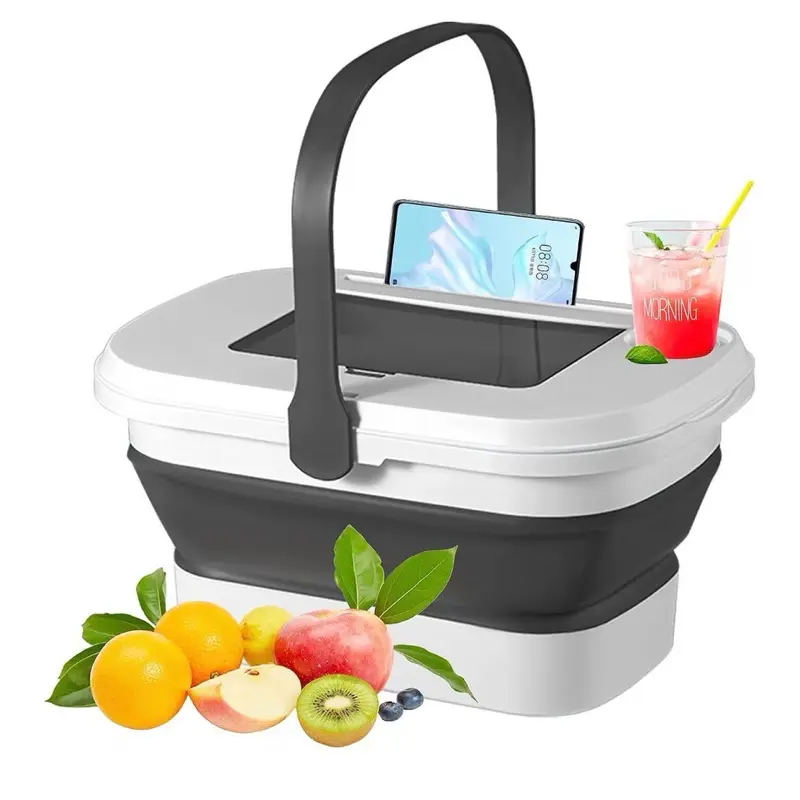 Foldable picnic basket with built-in table and phone holder. Perfect for outdoor activities. #picnic #outdoor