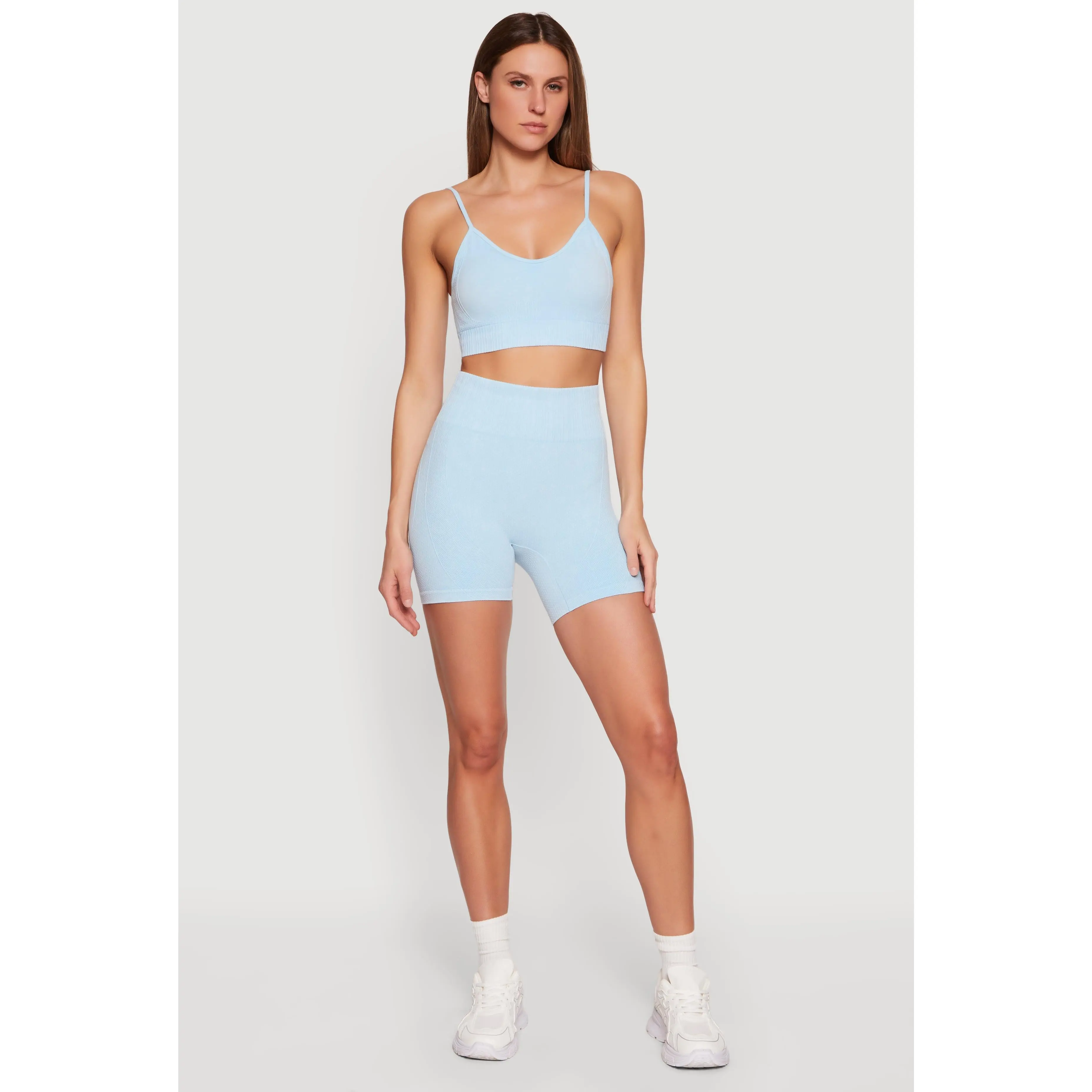 Seamless Compression Rib Biker Shorts