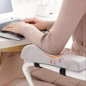 Ergonomic Office Chair Armrest Pads 2 Pack Soft Memory Foam With Retro Style Polyester Acrylic Material Snap Closure Hand Wash Only