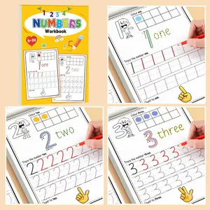 Digital Cognitive 0-30 Tracing Book, Fun Coloring Practice Notebook, Kindergarten Early Education, Pen Control Training Workbook, Learning Materials