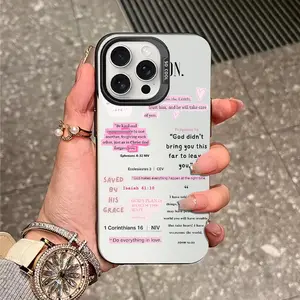 Blessed Encouragement Pattern Phone Case foriPhone 16 15 14 Pro Max 13 12 11 XR XS PluSShockproof Anti-Scratch Durable PC BackProtective Cover Cellphone Casing.SC01