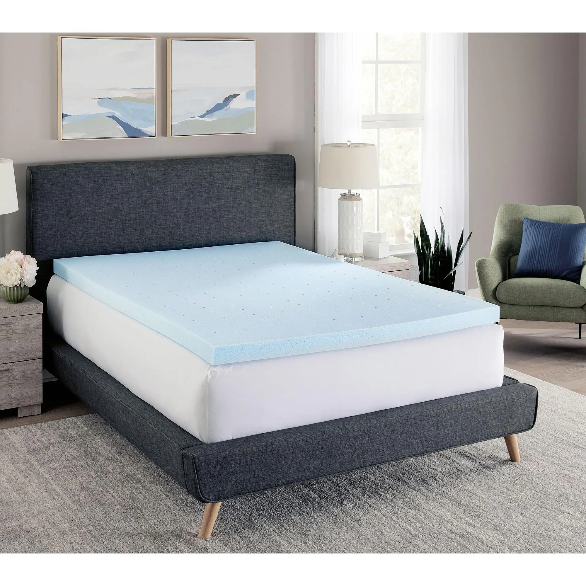 Bodipedic 4" Gel-Infused Memory Foam Mattress Topper, Cal King