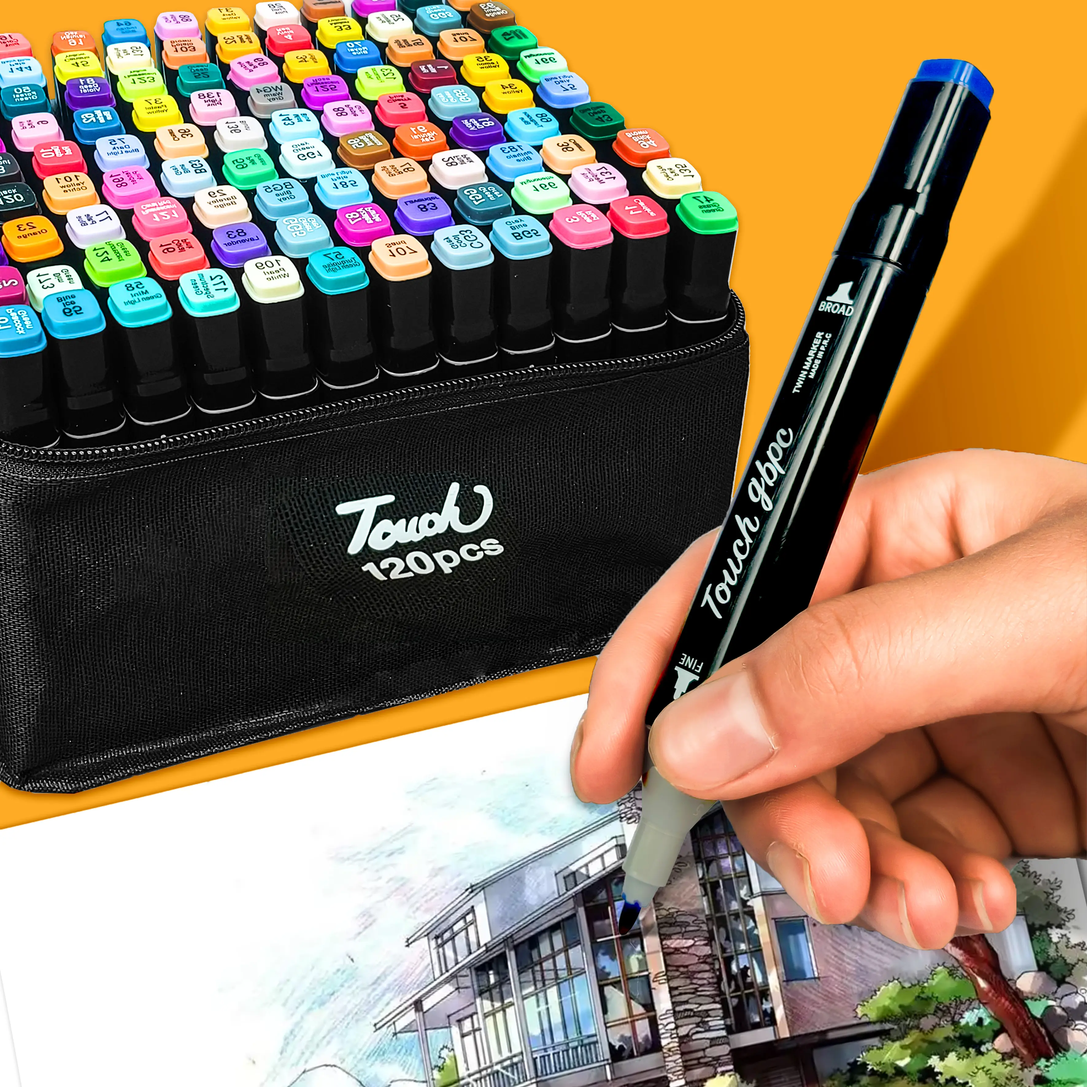 24 Dual-Tip Markers Set - Professional Art Markers with Vibrant Colors for Endless Possibilities & Versatile Application