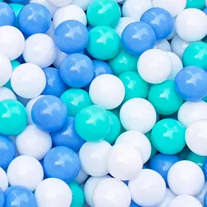 2.2in/5.5cm 100-Pack Ball Pit Balls Sky Blue Pastel Blue & White Non-Toxic Durable for Game Tents Pools Bounce Houses Ages 0+1