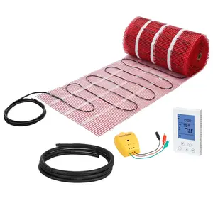 VEVOR 150 sqft Self-Adhesive Mesh Floor Heating Mat System,  120V Electric Radiant Heated Floor System, with Smart Control Thermostat & Alarm, Easy Installation for Tile, Stone, Vinyl