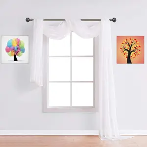 Warm Home Designs Standard Length White Sheer Window Scarf. Valance Scarves are 54 X 144 Inches. Great As Wedding Arch Draping Fabric, Bed Canopy Or for Decorative Project. AM White 144"