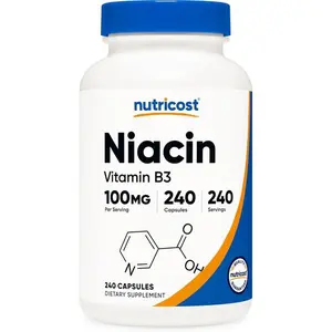 Nutricost Niacin (Vitamin B3) 100mg, 240 Capsules - with Flushing, Non-GMO, Gluten Free