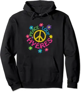 Peace Love Hyères - France Flower Power Pullover Hoodie - Jatinderpa Shop 39B0CHKX18G1