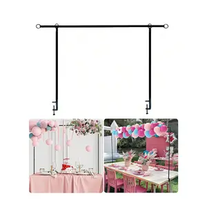 Over The Table Rod Stand with Clamps Adjustable Black Table Arch Hanging for Wedding Birthday Party Halloween Christmas Organiser Racks