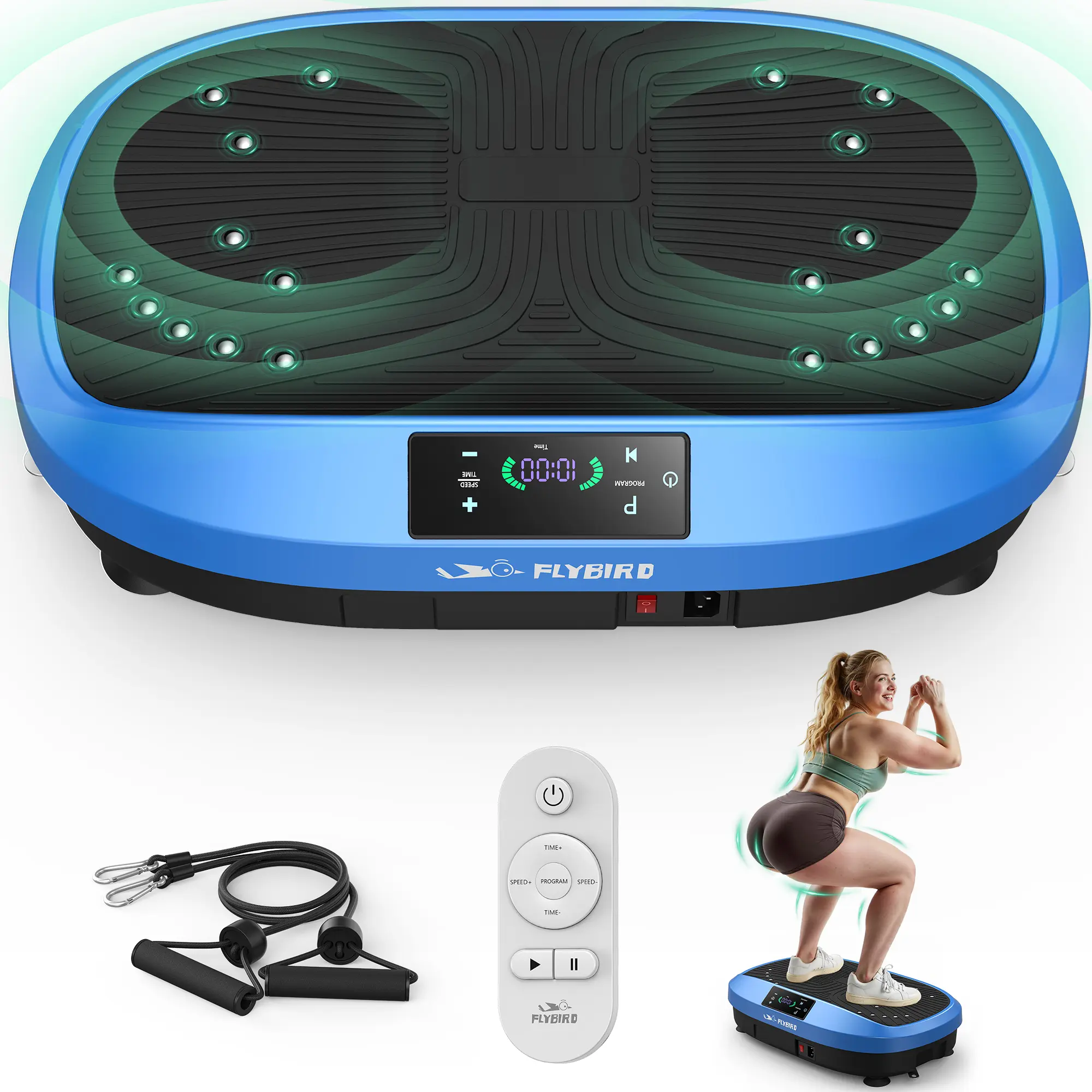 massager appliances vibration plate HopHorse Adjustable Speed Vibration Plate – Quiet Home Exercise Equipment  for Full Body Fitness, Multifunctional Walking Pad