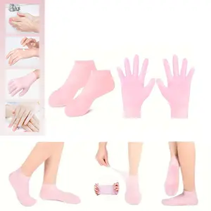 Silicone Socks Gloves Set, Moisturizing Spa Gloves, Gel Care Socks, Skin Care Tool, Soften Feet Hands, Exfoliate, Skincare