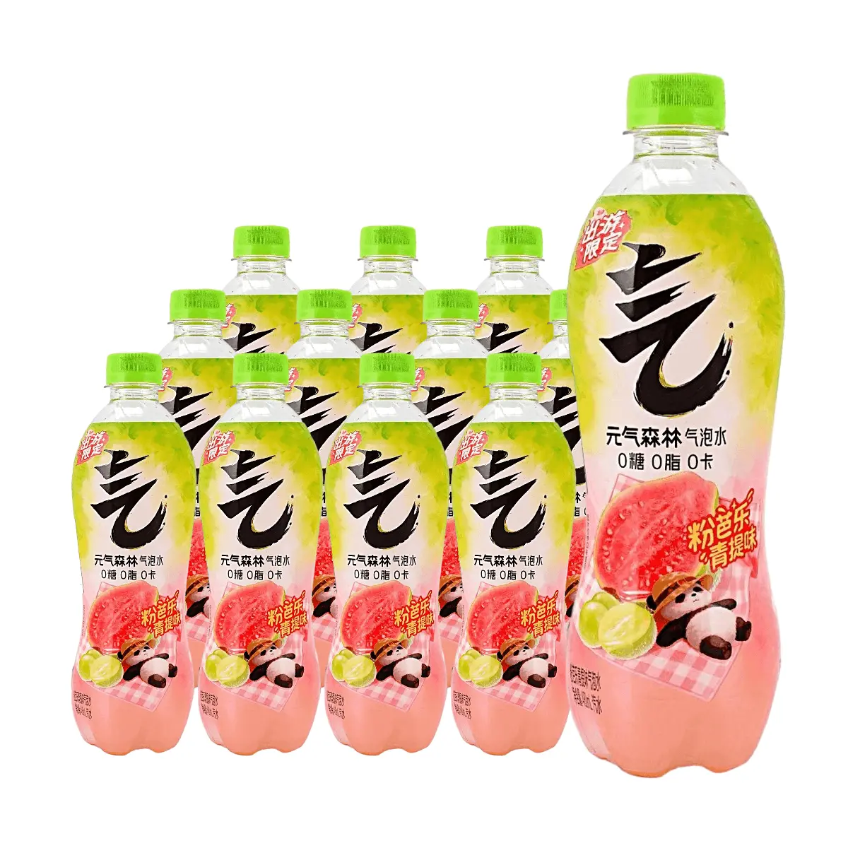 Chi Forest Pink Guava Green Grape Sparkling Water 480ml x 15 Pack - Zero Sugar, Zero Fat, Zero Calorie - Summer Limited Edition Flavor