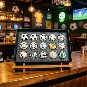 15pcs World Football Collection Set Mini Football Commemorative Collection Desktop Decorat Car Ornament Football Model Fans Gift
