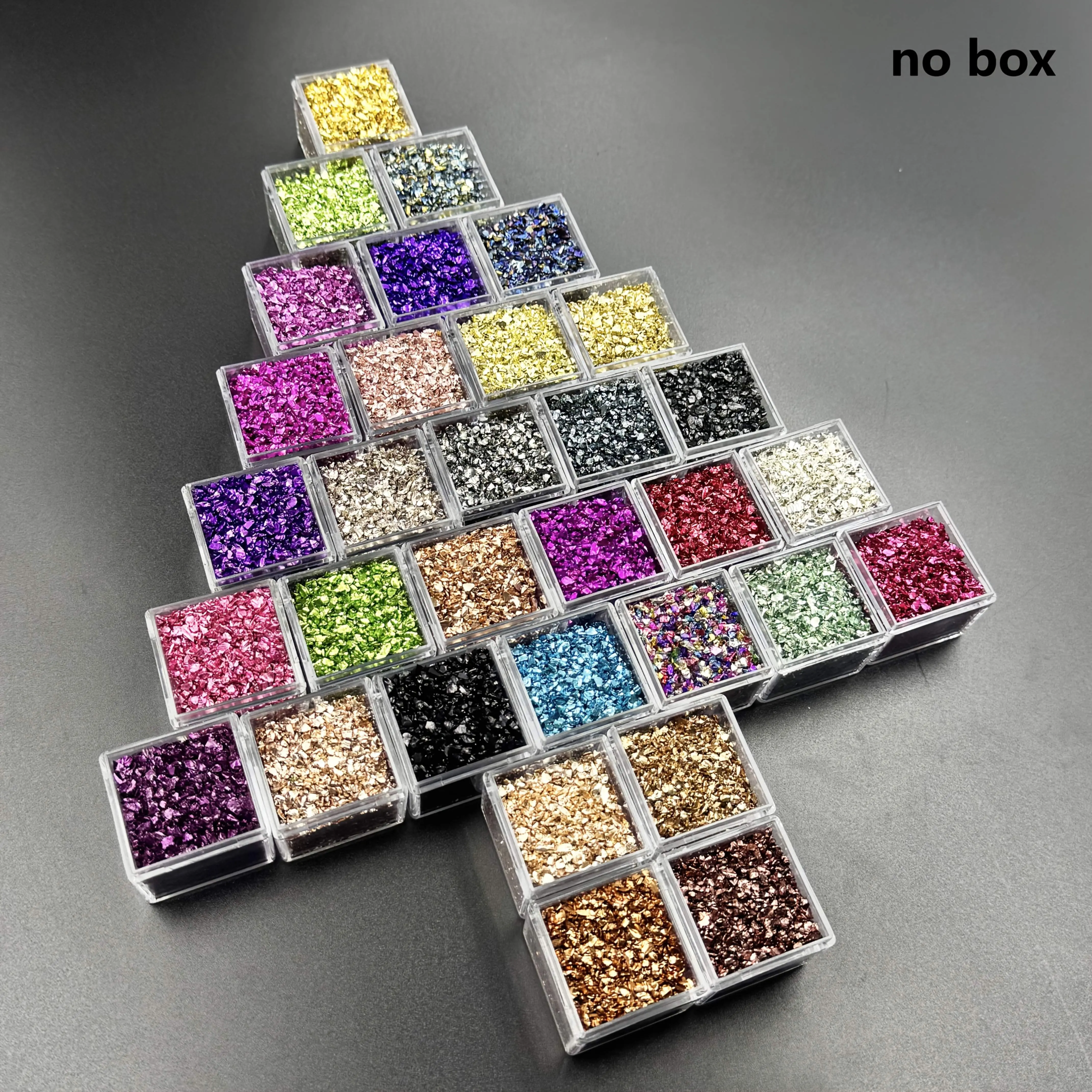 High-Quality Irregular Broken Glass Pieces, 32Colors, 160g, 1-3mm - Manual DIY Crafts & Resin Projects Add-On, Home & Festive Party Supplies (No Box)