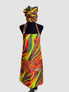 Multi      Green      and          Orange Apron Comfortable