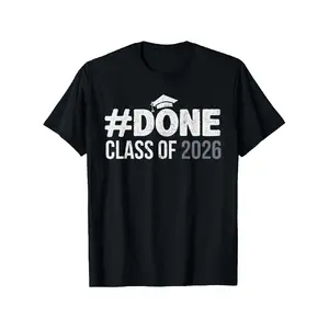 # DONE Class of 2026 Graduation T-Shirt - Unisex Oversized Fit with # DONE Diploma Iconic Print - Senior Year Gift for Graduates, Parents, Friends - 2026 Grad Capsule Wardrobe Staple ( Sizing) Vintage Graphic Tshirt