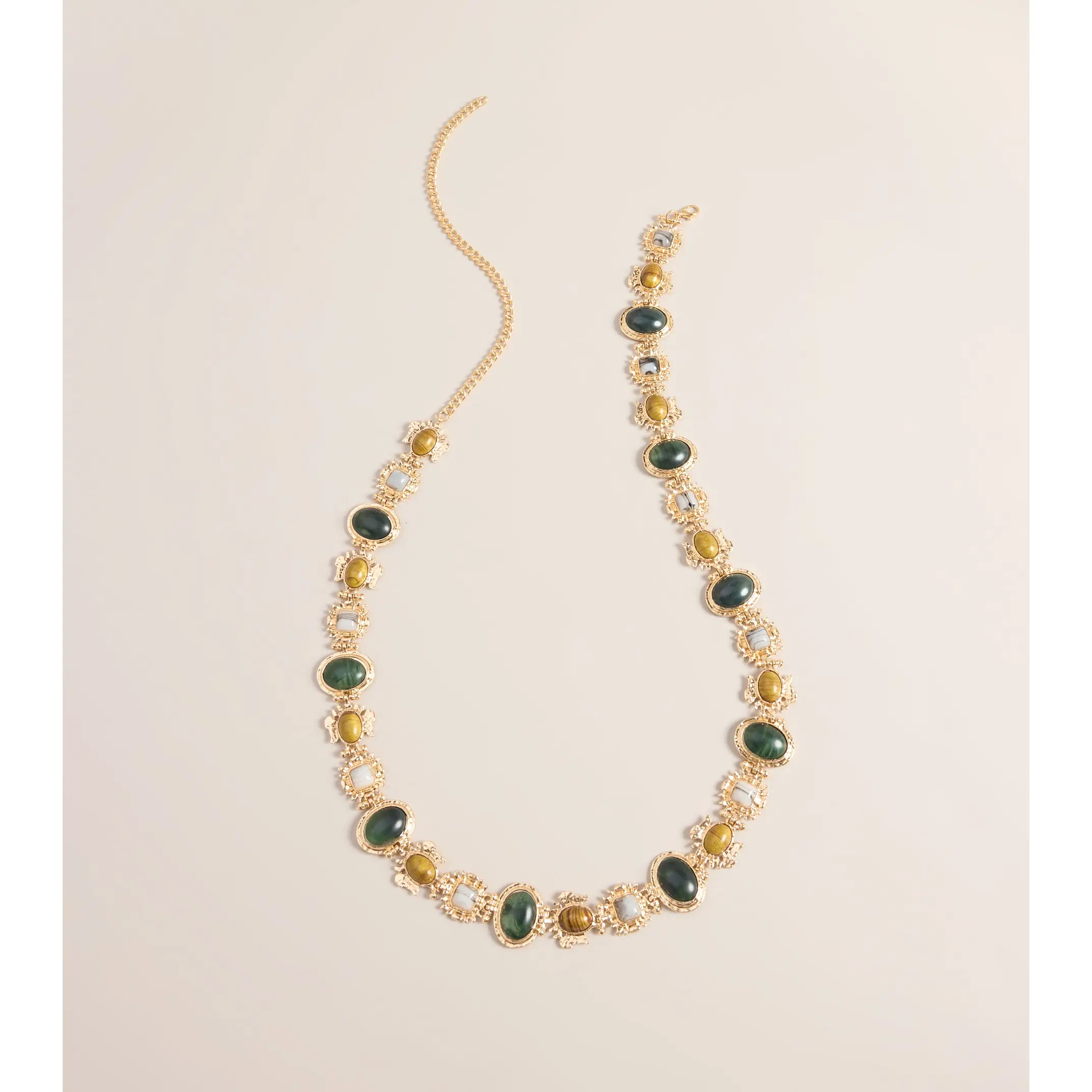 Treasure Hunt Mixed Stone Chain Belt