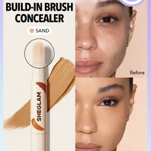 SHEGLAM Perfect Skin High Coverage Concealer-Honey 20 Shades Liquid Concealer Brush Moisturizing Weightless All-Day Hydrate Concealer Makeup Black Friday Sale Concealer