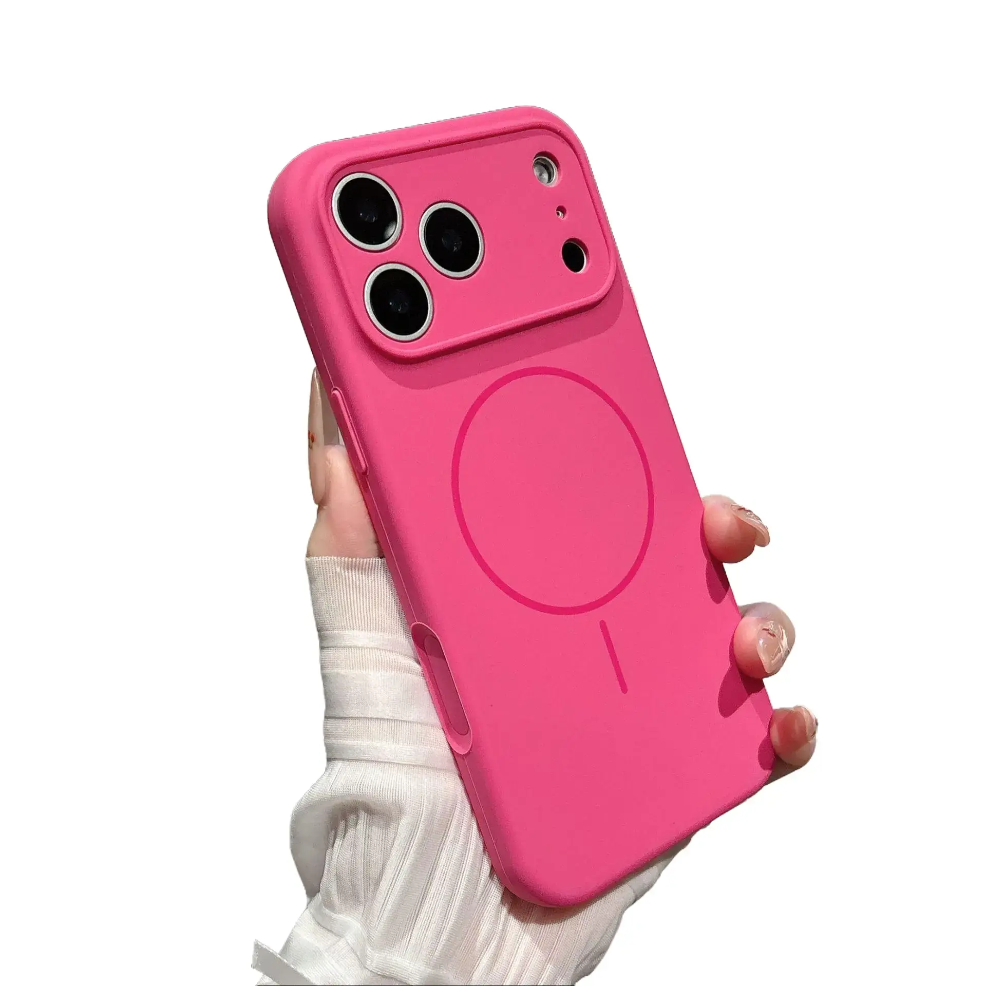 Magnetic Skin-Feel TPU Smartphone Casing & Cover with HD Lens Film, Screen Protector - Customized, Drop-Proof, Scratch-Resistant, Shockproof, Fingerprint-Resistant Protection for iOS Devices (Fits iPhone 17 Pro Max/Air,16,15,14,13 Series)