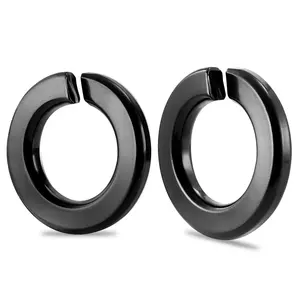 1/4" Lock Washer Spring Lock Washers, 304 Stainless Steel 18-8, Black Finish, Pack of 100