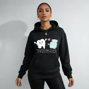 Women'S Casual Dental-Themed Hoodie - Cute Tooth Graphic Print, Soft & Comfortable, All-Season Sweatshirt for Dental Professionals, Dental Office Decor