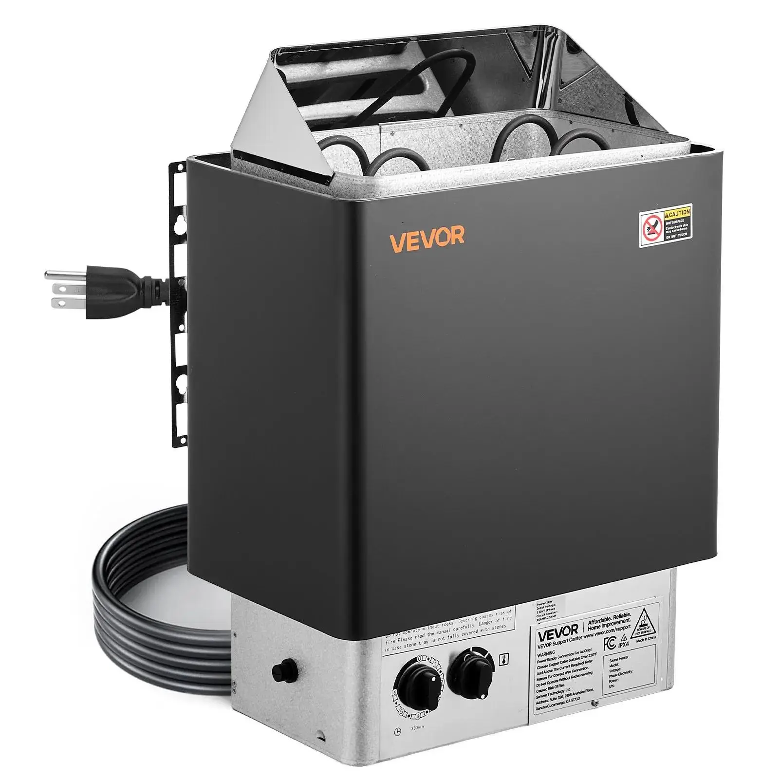 【SummerFinds】VEVOR Sauna Heater,  2KW AC 120V Electric Sauna Stove, Dry Steam Bath Saunas Stove with Pre-Drilled Bracket, Fit 52.9 to 88.2 CU.FT Saunas Rooms, Steam Bath Stoves for Home, Commercial, Leisure Venues