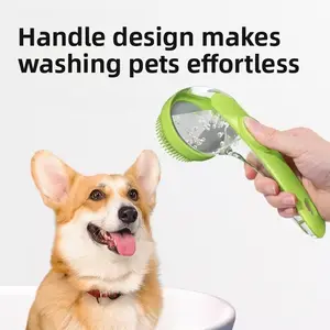 Long handle pet bath brush cat bath special silicone bath brush massage brush bath gloves dog bath artifact