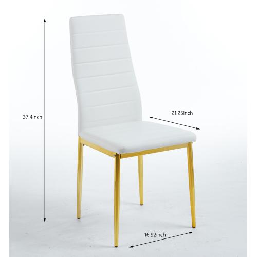 chair set of 4, GOLDEN COLOR LEG, WHITE SEAT