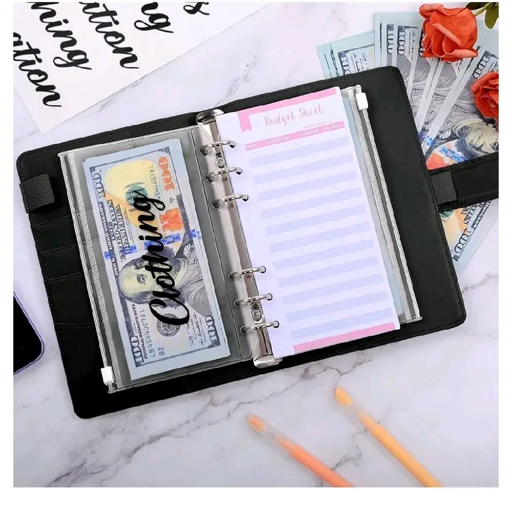 SKYDUE Budget Journal Planners Kit with Notebook, Budget Card, Sticker, Loose Leaf, Cash Bag, Sticky Note & Money Organizer for Cash Savings