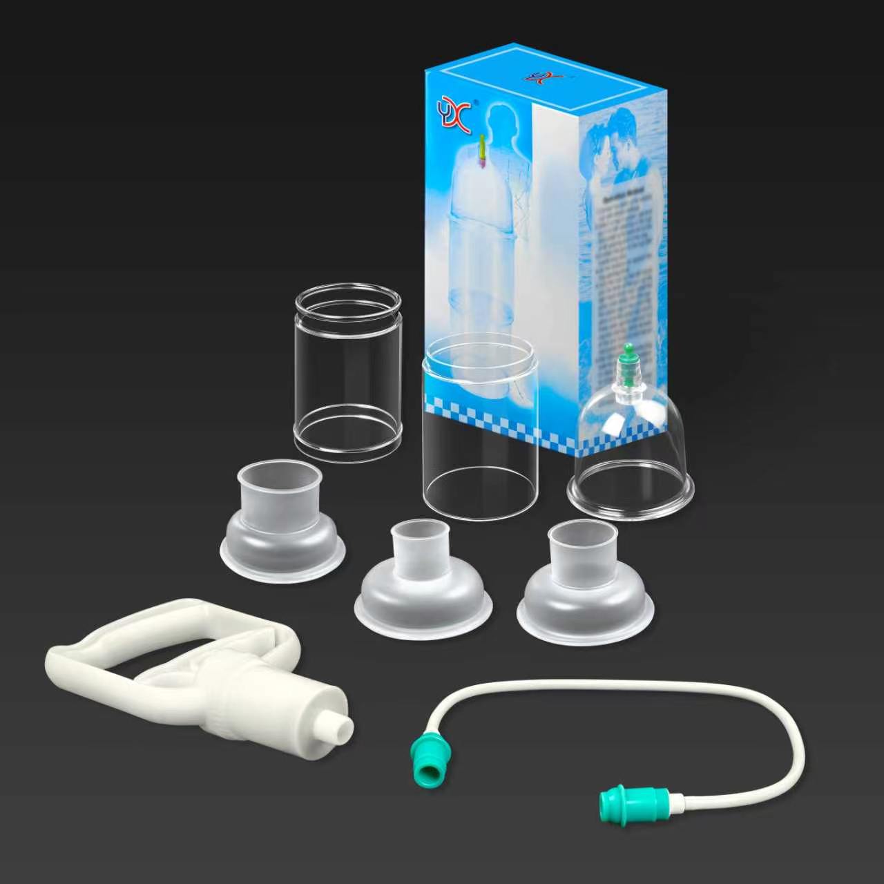 3-piece Joint Cupping/Suction Cup Set, with a powerful vacuum pump and shatterproof U-shaped cups, used for back massage and body relaxation – no batteries included, suitable for both men and women for body management