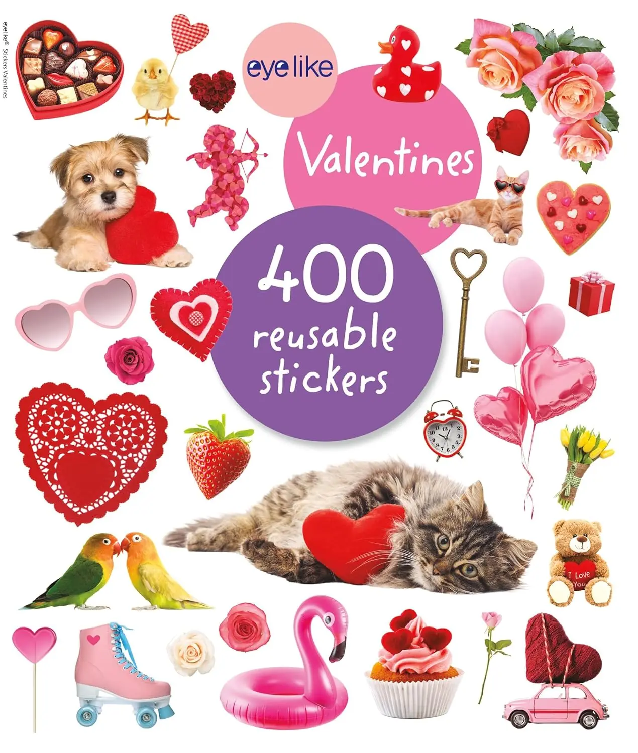 Modern Reusable Eyelike Stickers - Valentine's Day Themed for DIY Scrapbooking & Stamping Projects, Reusable Stickers
