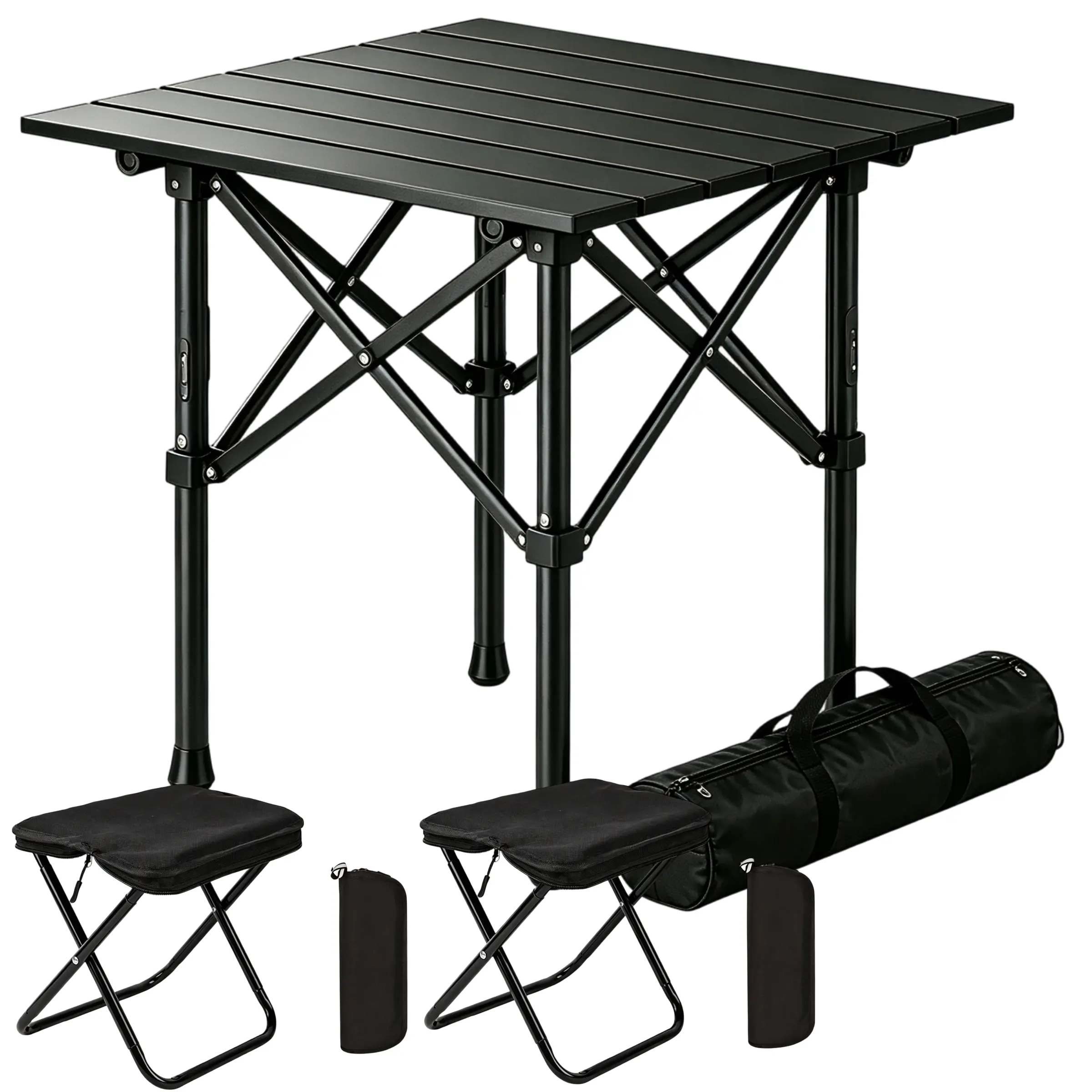 Foldable Camping Table & Stool Set,Includes 1 Table & 2 Stools, Lightweight, Easy To Carry. Perfect For Picnics In The Yard Or Outdoor Camping, Great Gift For Your Boyfriend, Husband, Or Father.