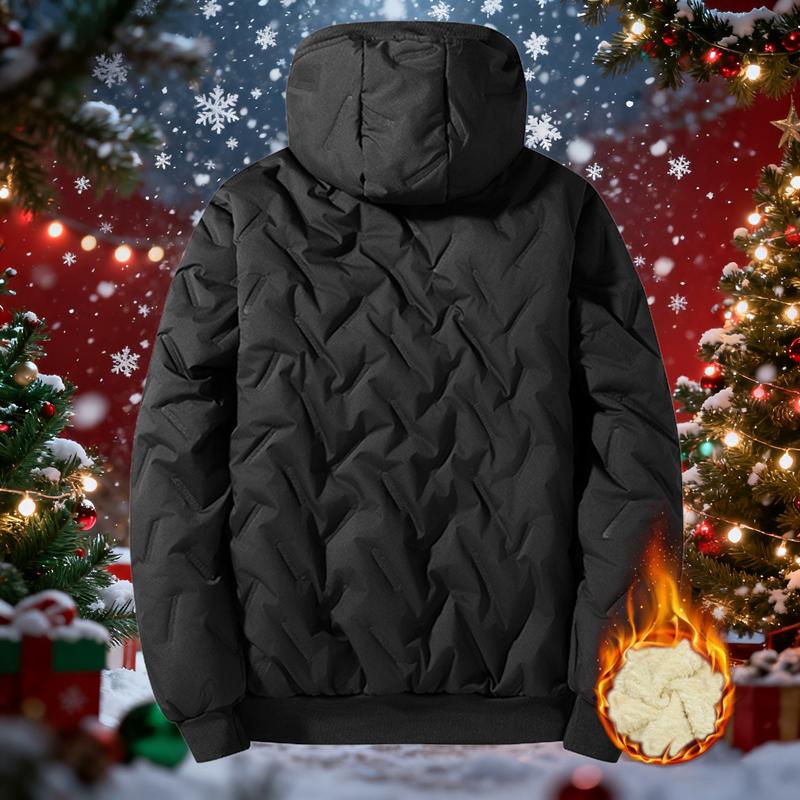 Men's Autumn Winter Fleece Lined Cotton Jacket Warm Padded Full Zip Soft Polyester Lining Zipper Pockets Suitable for Cold Weather Machine Washable Regular Fit Men's Casual Fashion Coat