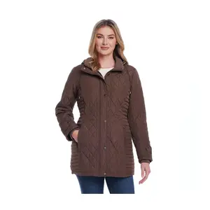 Weatherproof Quilted Walker Jacket with Detachable Hood