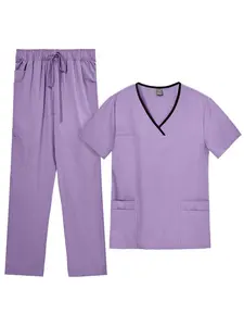Men's Care Scrub Set Hospital Clinic Doctor Uniform Pharmacy Technician Nurse Work Uniform Jacket and Pants Set