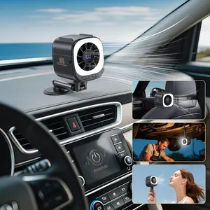 Newest Car Magnetic Fan Pro: 8000mAh Battery, USB PD Rechargeable, 360° Rotatable & Adjustable for Long-Lasting Cooling, High Wind Power with LED Light, Ideal for Car, Kitchen, Bathroom & Bedroom Air Circulation