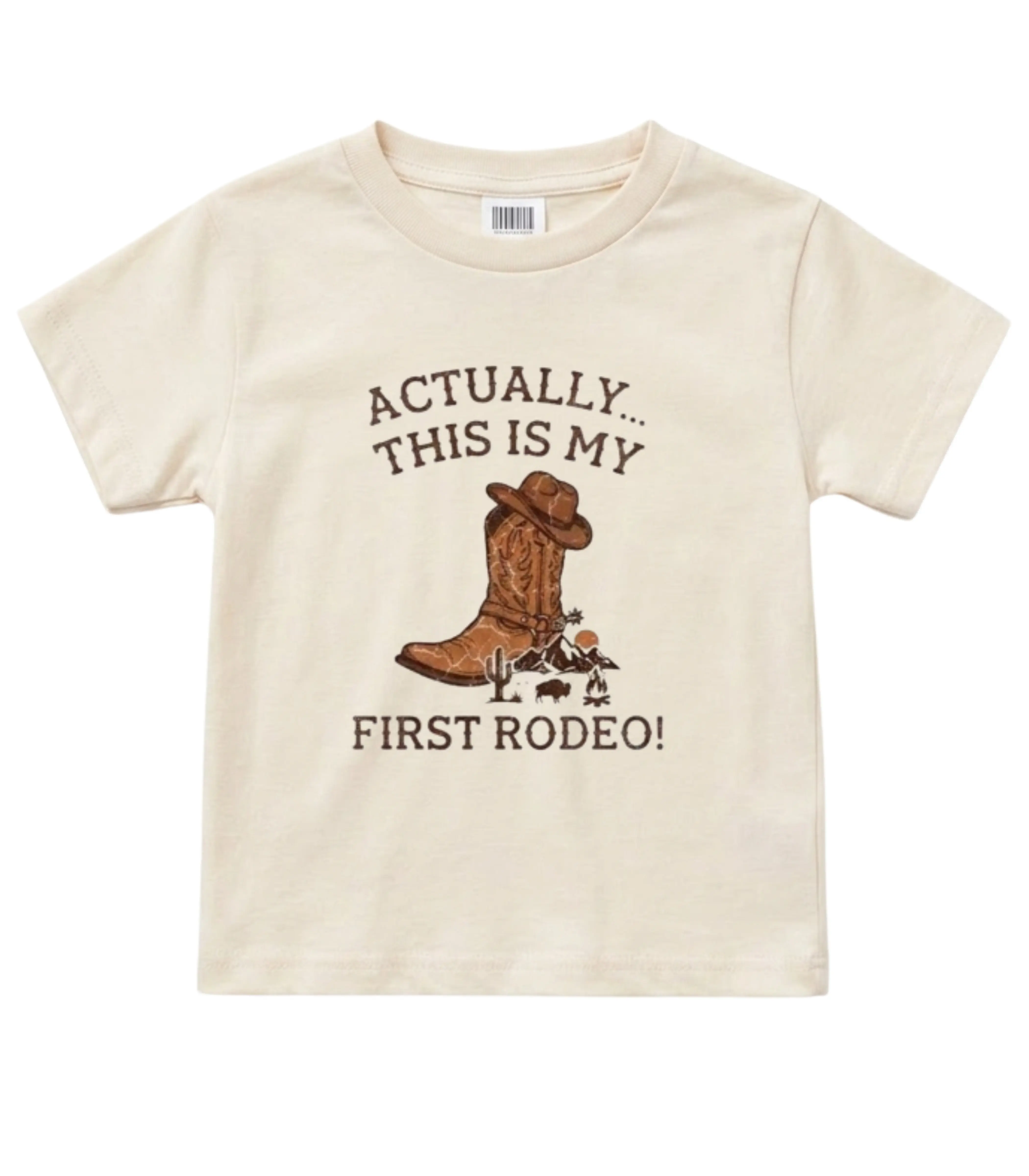 Cowboy Baby Actually This Is My First Rodeo Toddler T Shirt and Youth Graphic Tee, Vintage Western Cowboy Kids Shirt, Minimalist Kids Outfit