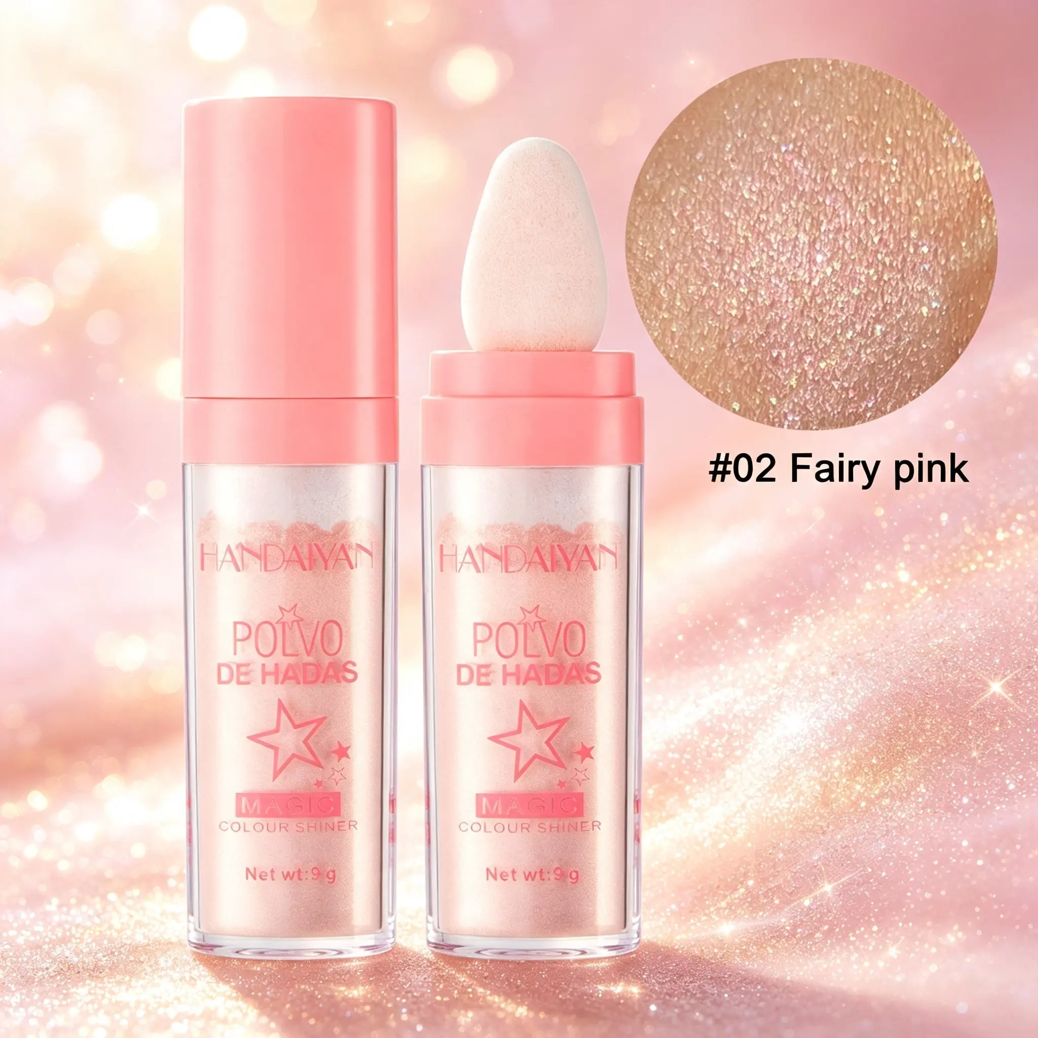 Fairy Dust Highlighting Glitter Powder, Multi Use Pearlescent Glitter for Face Eyes Lips Hair Body, Lightweight Non-Greasy Shimmer Makeup, Summer Party Glowing Cosmetics