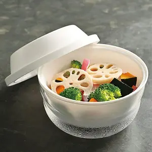 HARIO Microwavable Glass Steamer (Japan Exclusive)