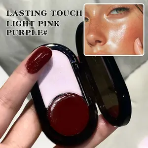 HERORANGE shiny matte double color palette contouring high gloss blush eye shadow lipstick multi-function multi-purpose cream dark brown contouring cream easy to color no smudge waterproof and sweat-proof Makeup